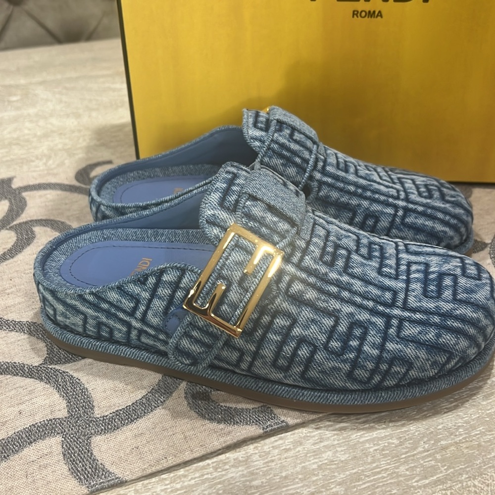 Fendi Denim Mules - Picture 12 of 13